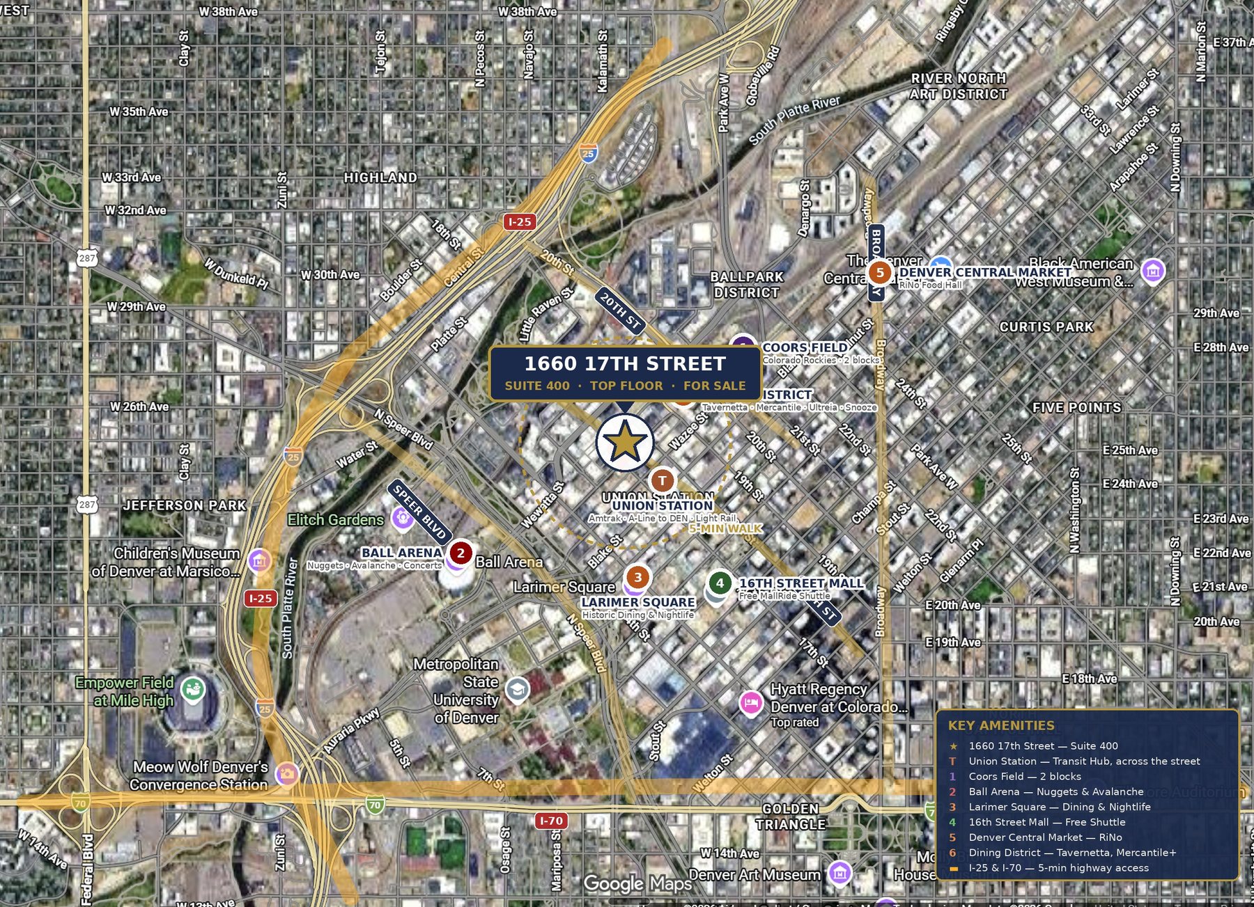 LoDo amenities map